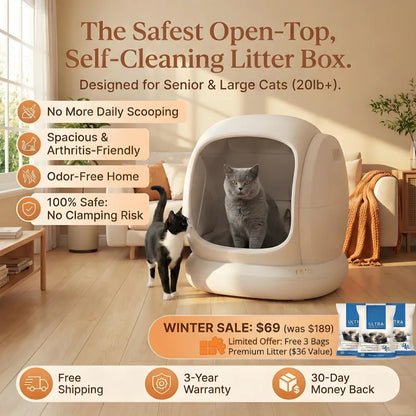 No More Mess, No More Stress: The 75L Smart Litter Box with Health Tracking!