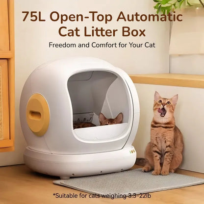 No More Mess, No More Stress: The 75L Smart Litter Box with Health Tracking!