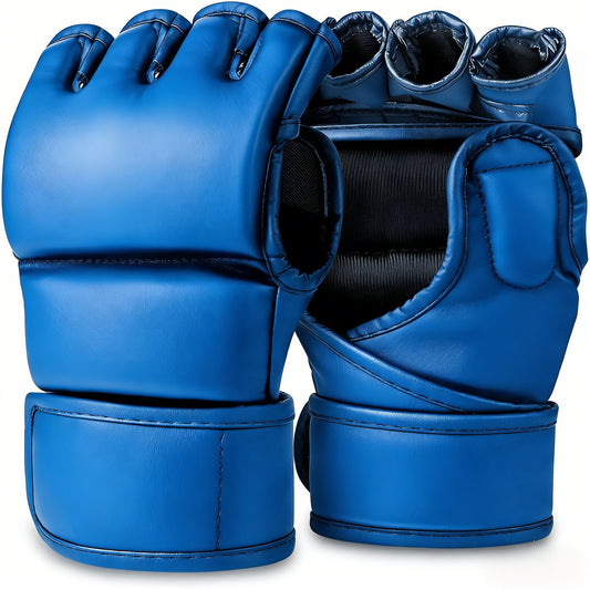 Blue MMA Training Gloves for Combat Sports
